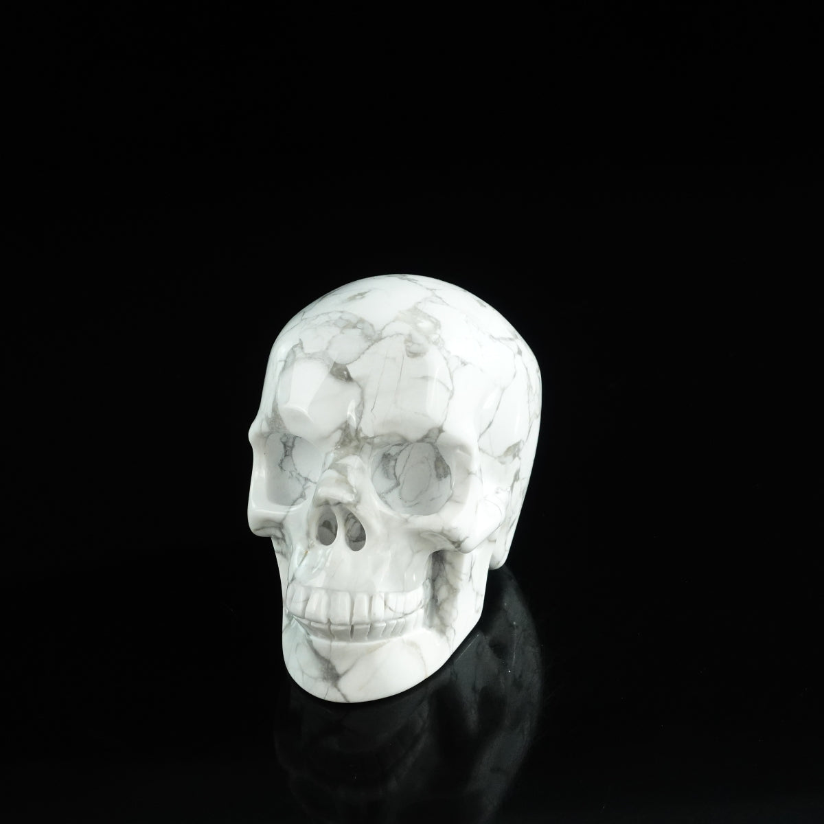 3.0" Howlite Crystal Skull Carving - Unique Piece #HL19