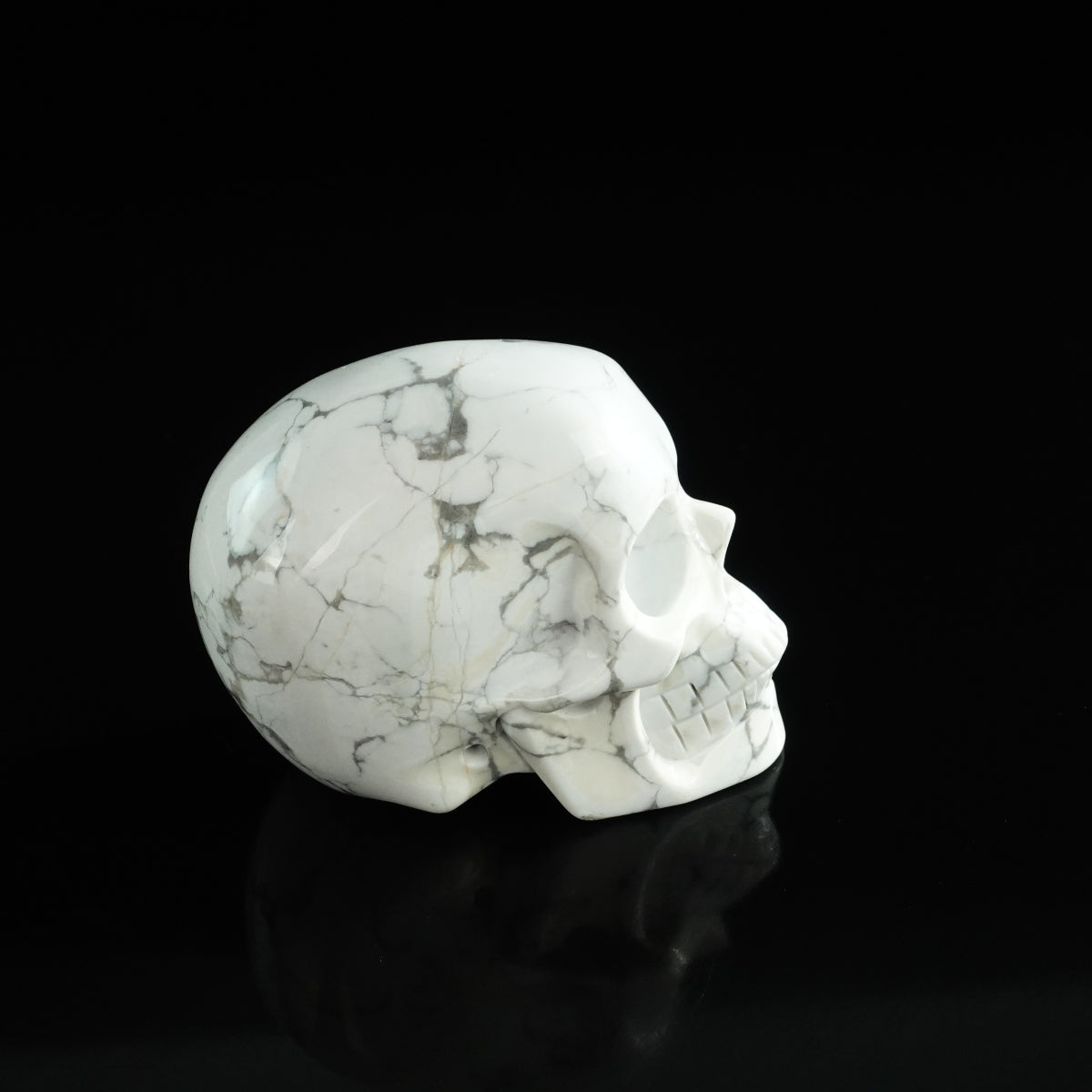 3.0" Howlite Crystal Skull Carving - Unique Piece #HL20
