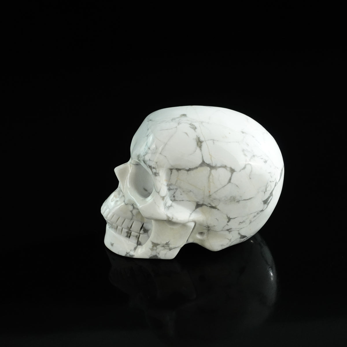3.0" Howlite Crystal Skull Carving - Unique Piece #HL20