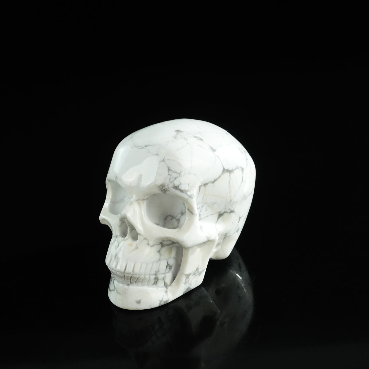 3.0" Howlite Crystal Skull Carving - Unique Piece #HL20