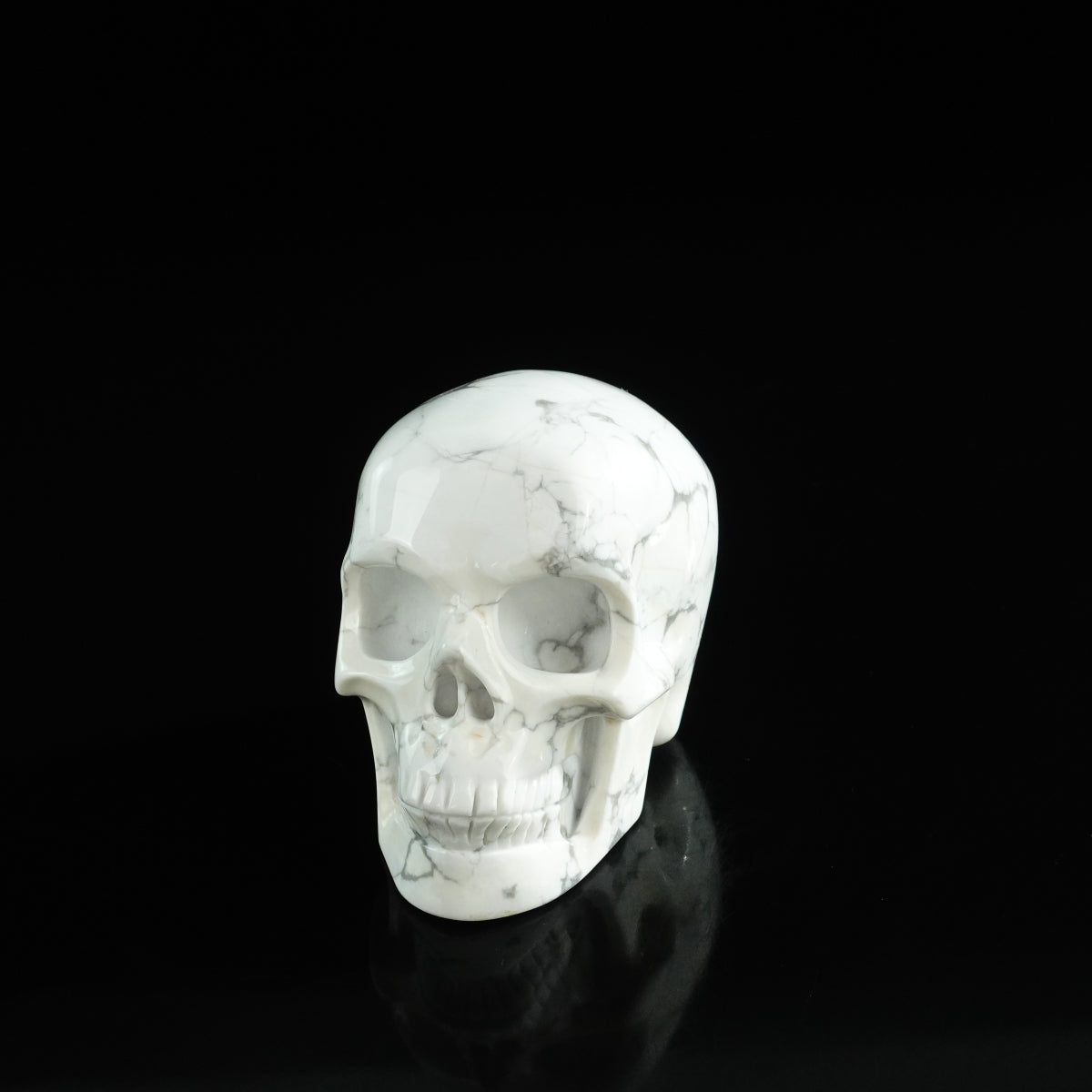 3.0" Howlite Crystal Skull Carving - Unique Piece #HL20