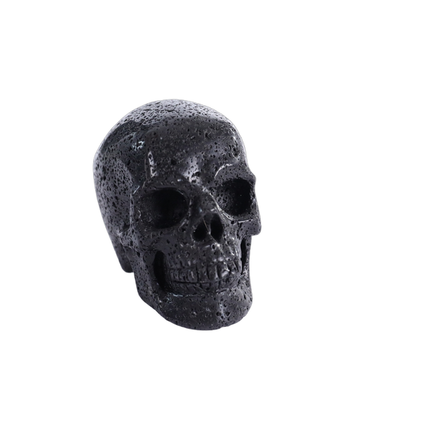 3.0" Hot Lava Stones Crystal Skull Carving - Hand Carved Decor - alternate view