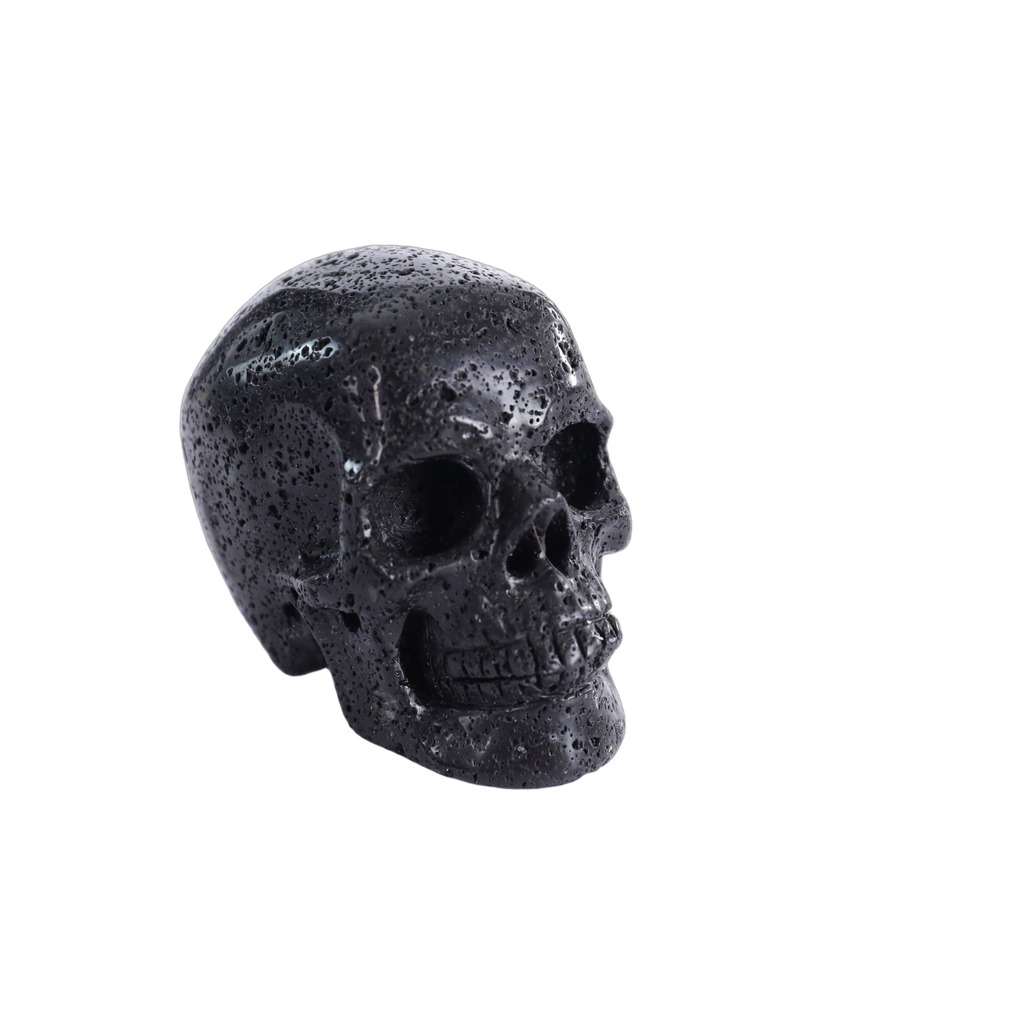 3.0" Hot Lava Stones Crystal Skull Carving - Hand Carved Decor