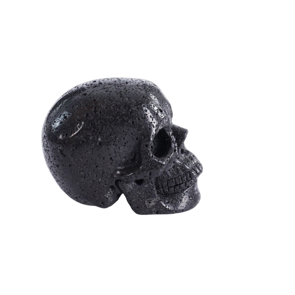 3.0" Hot Lava Stones Crystal Skull Carving - Hand Carved Decor