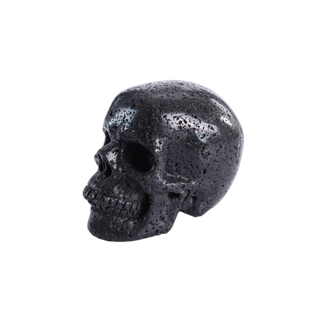 3.0" Hot Lava Stones Crystal Skull Carving - Hand Carved Decor