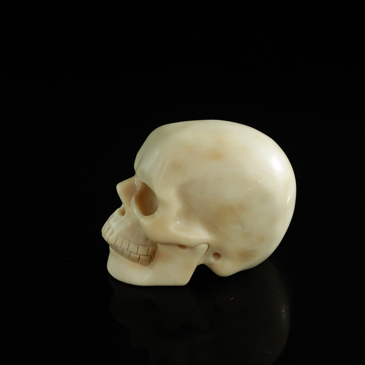 3.0" Ivory Jade Crystal Skull Carving - Unique Piece #IJ01