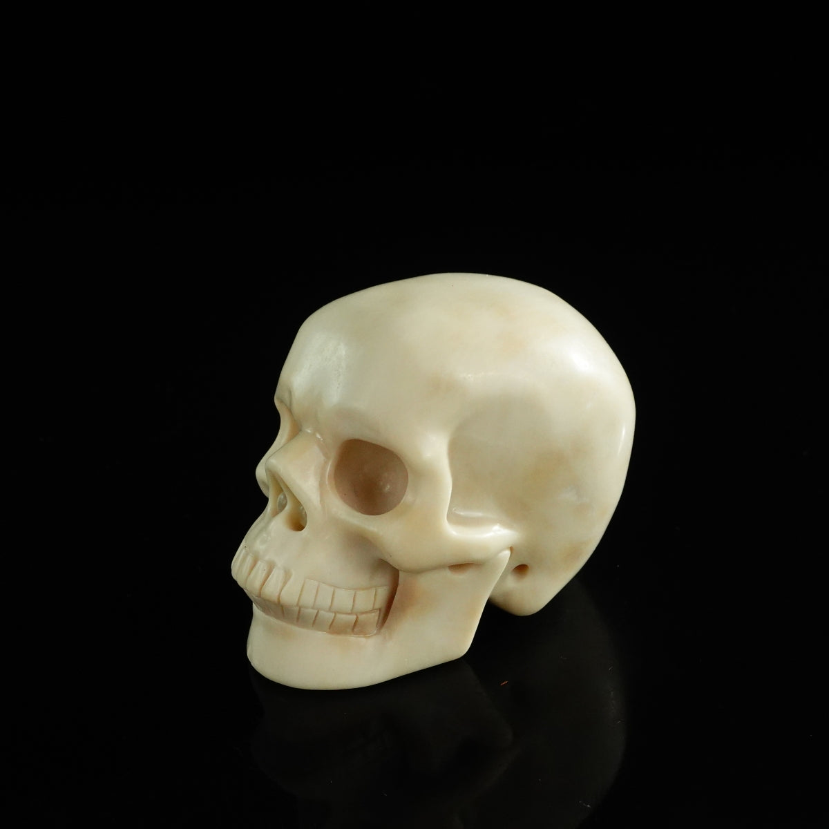 3.0" Ivory Jade Crystal Skull Carving - Unique Piece #IJ01