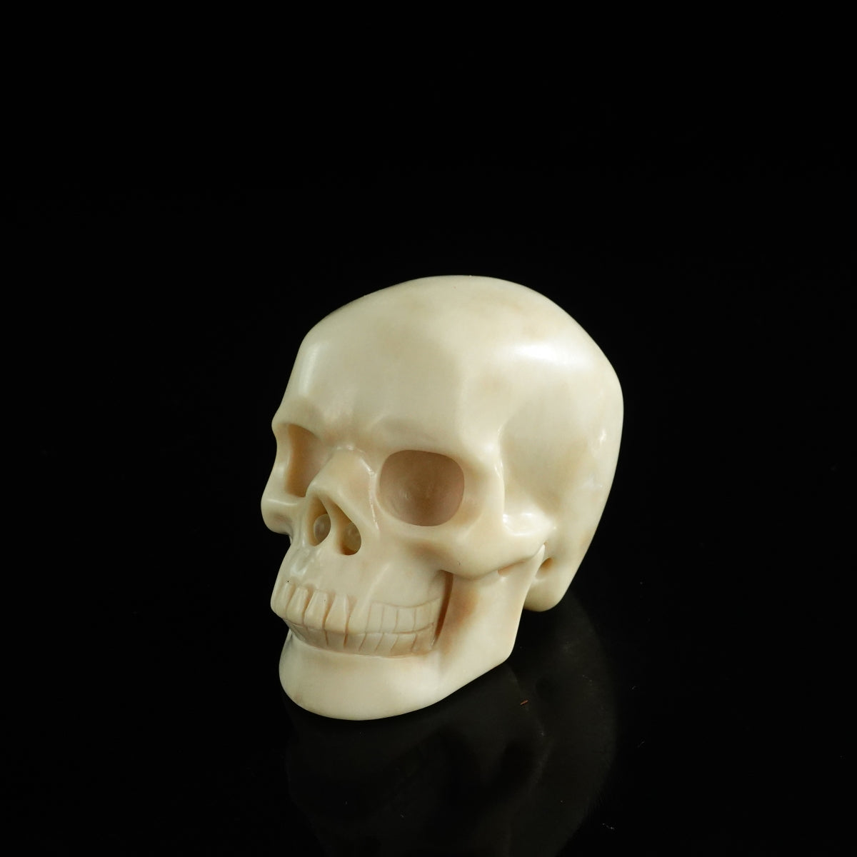 3.0" Ivory Jade Crystal Skull Carving - Unique Piece #IJ01