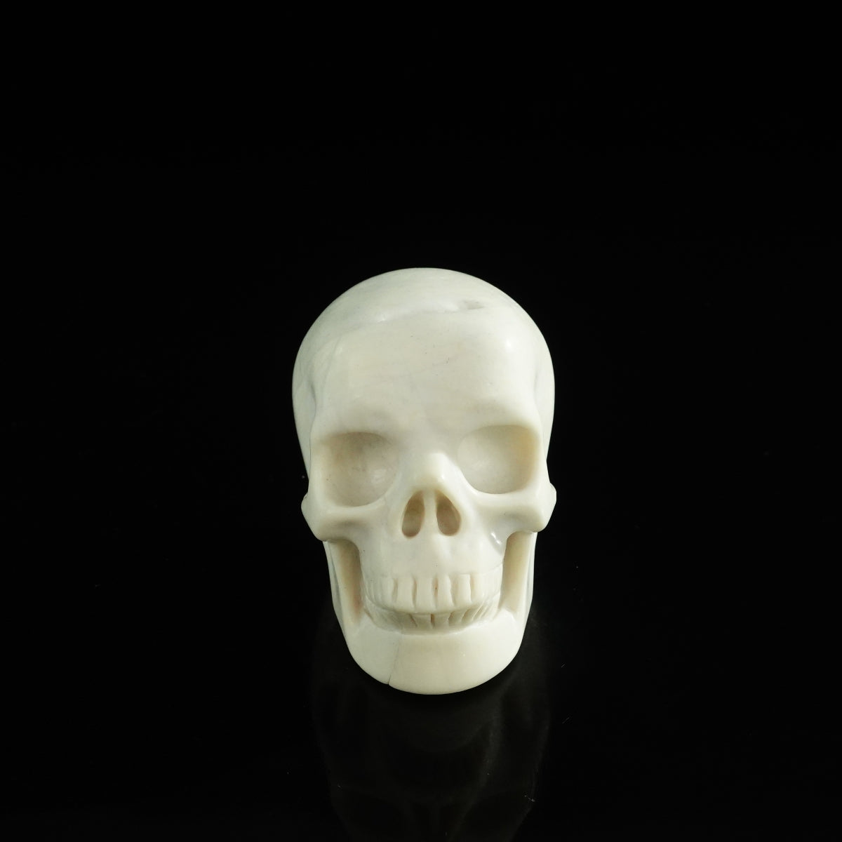 3.0" Ivory Jade Crystal Skull Carving - Unique Piece #IJ02