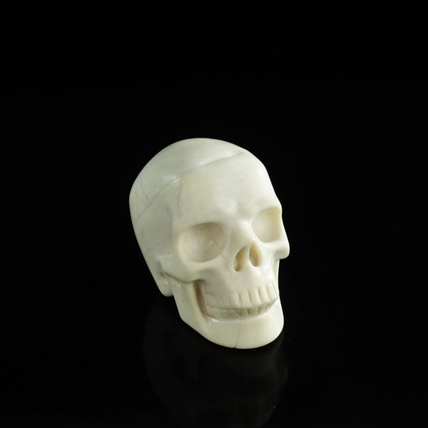 3.0" Ivory Jade Crystal Skull Carving - Unique Piece #IJ02 - alternate view