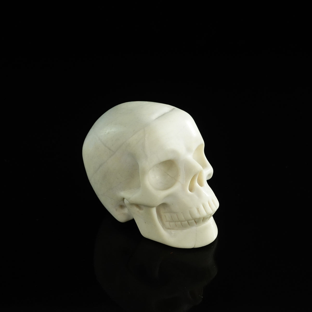 3.0" Ivory Jade Crystal Skull Carving - Unique Piece #IJ02
