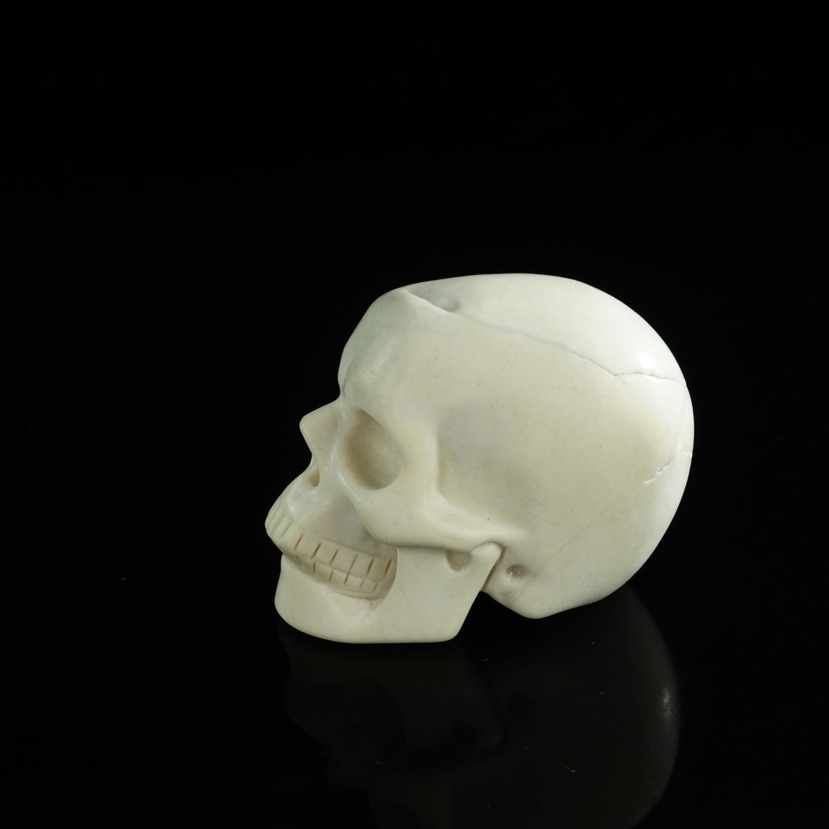 3.0" Ivory Jade Crystal Skull Carving - Unique Piece #IJ02