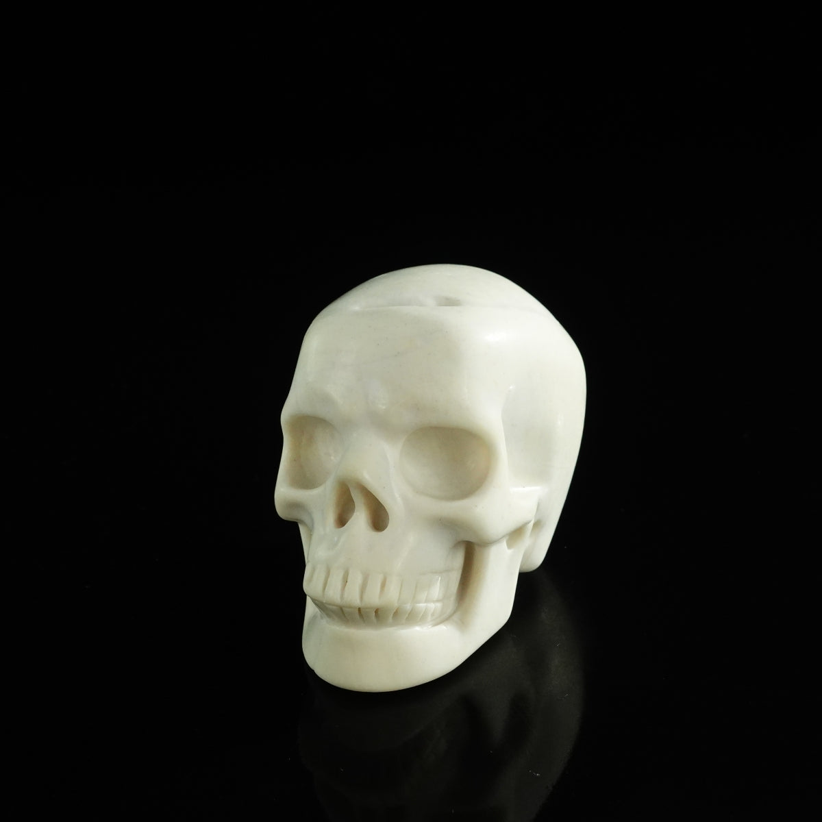 3.0" Ivory Jade Crystal Skull Carving - Unique Piece #IJ02