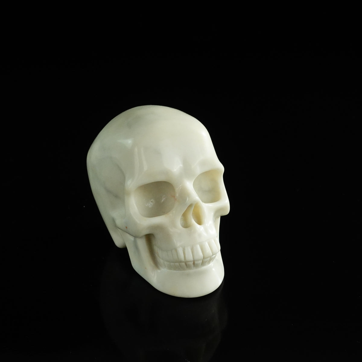 3.0" Ivory Jade Crystal Skull Carving - Unique Piece #IJ03