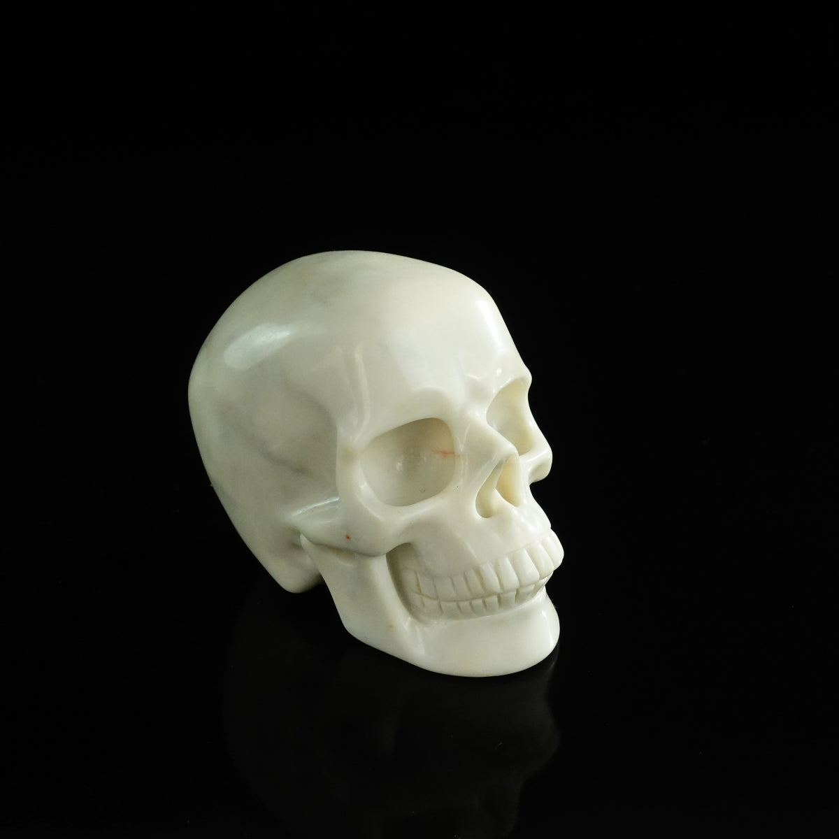 3.0" Ivory Jade Crystal Skull Carving - Unique Piece #IJ03