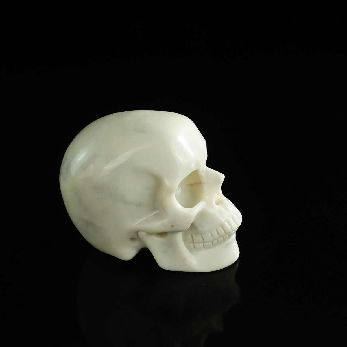 3.0" Ivory Jade Crystal Skull Carving - Unique Piece #IJ03
