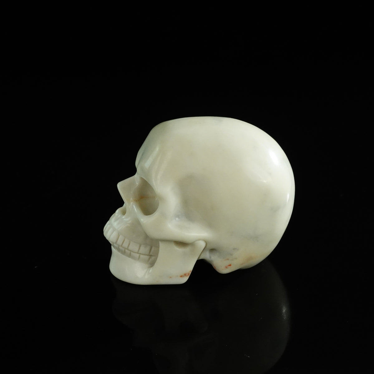 3.0" Ivory Jade Crystal Skull Carving - Unique Piece #IJ03