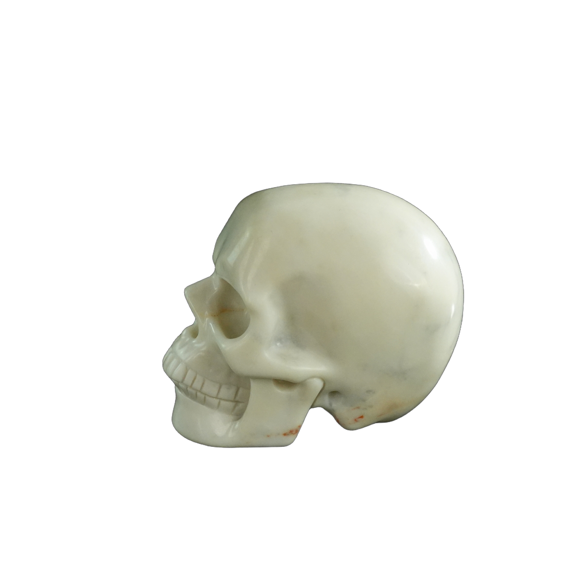 3.0" Ivory Jade Crystal Skull Carving - Hand Carved Decor