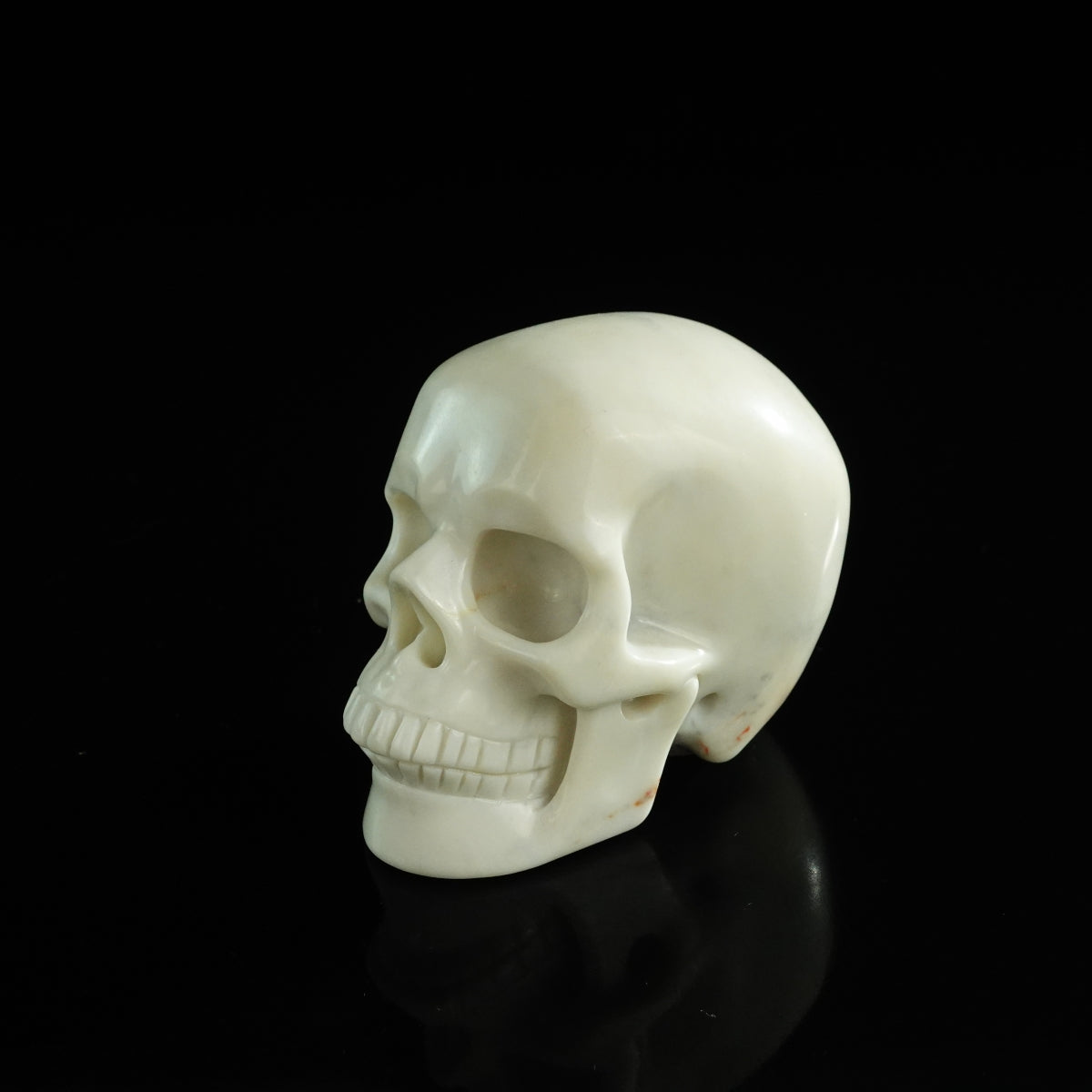3.0" Ivory Jade Crystal Skull Carving - Unique Piece #IJ03