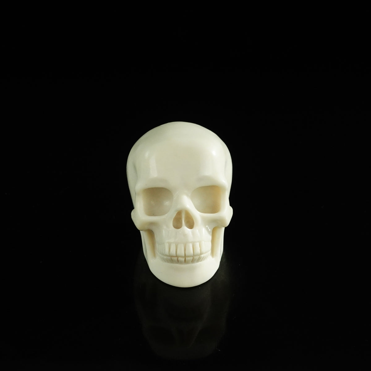 3.0" Ivory Jade Crystal Skull Carving - Unique Piece #IJ04