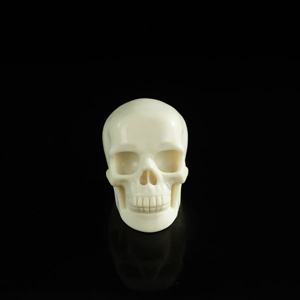 3.0" Ivory Jade Crystal Skull Carving - Unique Piece #IJ04