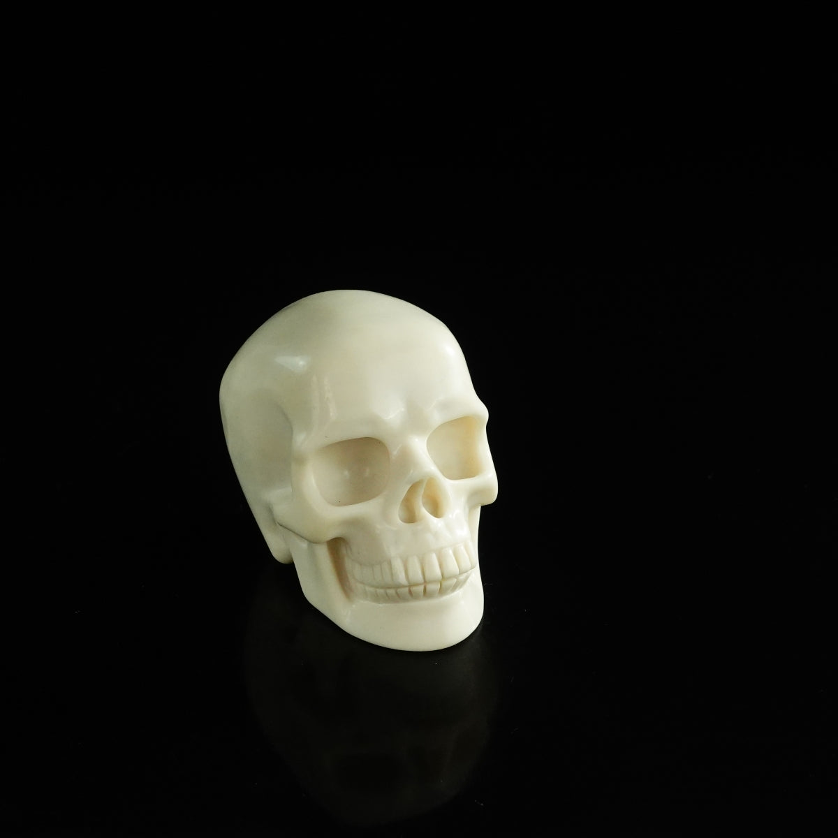3.0" Ivory Jade Crystal Skull Carving - Unique Piece #IJ04