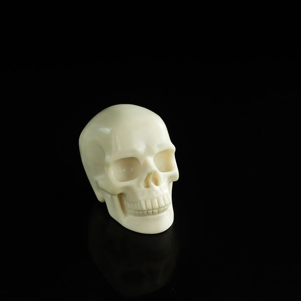 3.0" Ivory Jade Crystal Skull Carving - Unique Piece #IJ04 - alternate view
