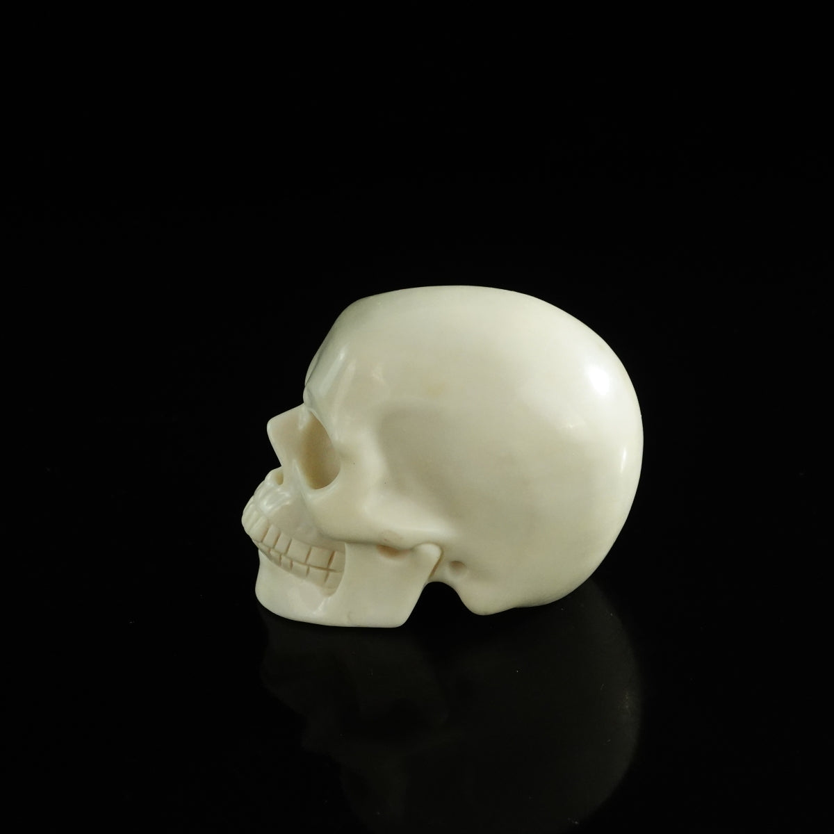 3.0" Ivory Jade Crystal Skull Carving - Unique Piece #IJ04