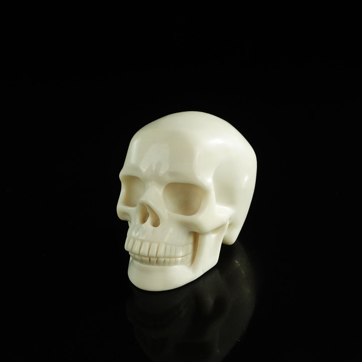 3.0" Ivory Jade Crystal Skull Carving - Unique Piece #IJ04