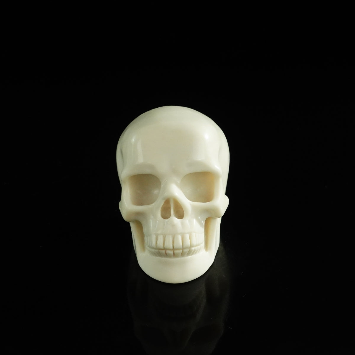 3.0" Ivory Jade Crystal Skull Carving - Unique Piece #IJ04
