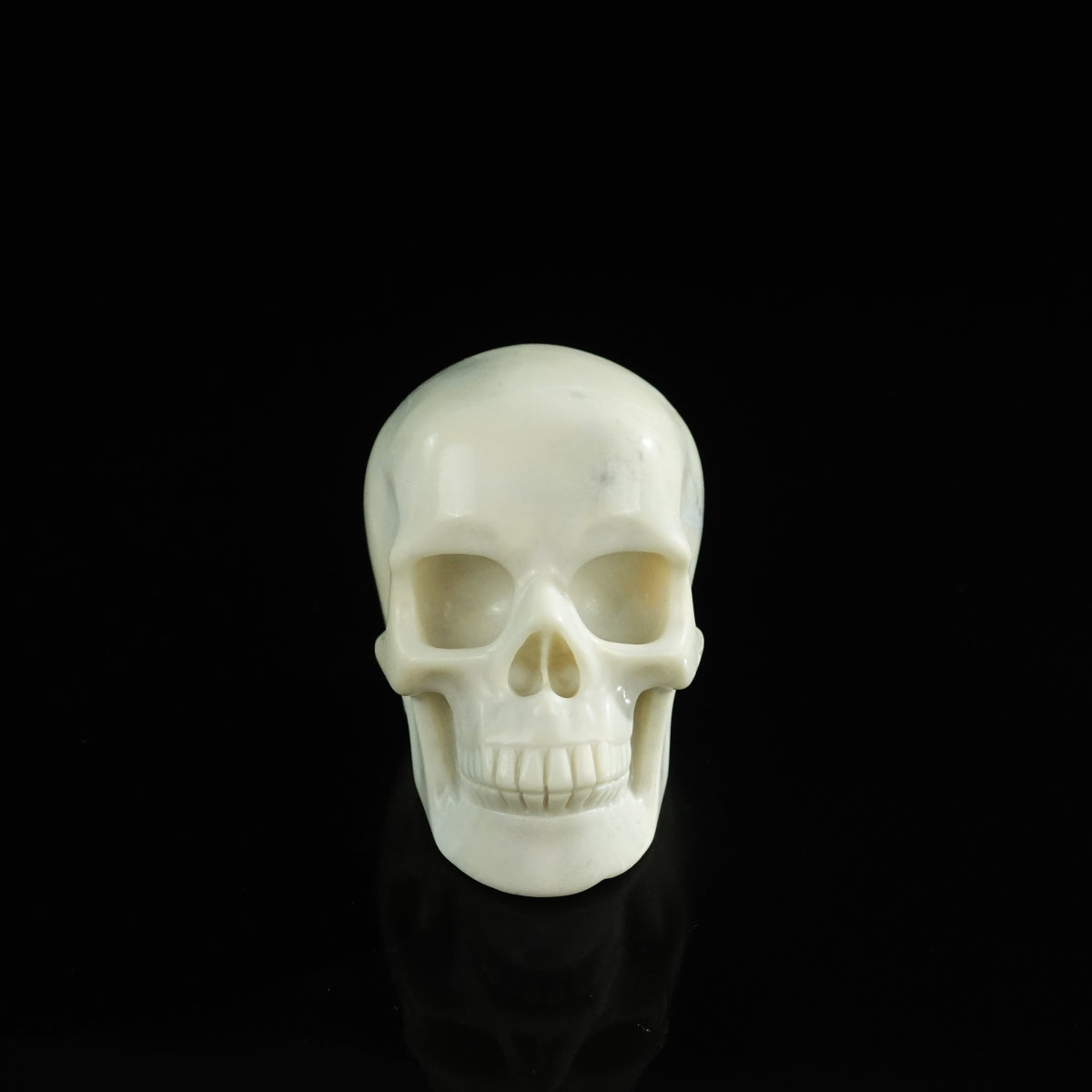 3.0" Ivory Jade Crystal Skull Carving - Unique Piece #IJ05