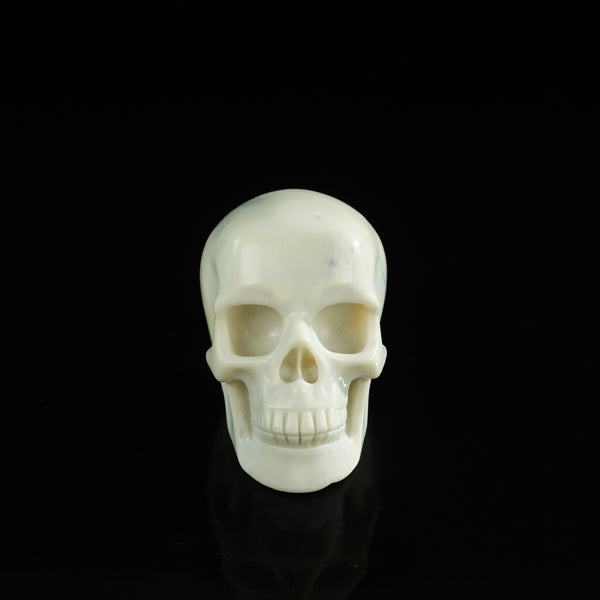 3.0" Ivory Jade Crystal Skull Carving - Unique Piece #IJ05