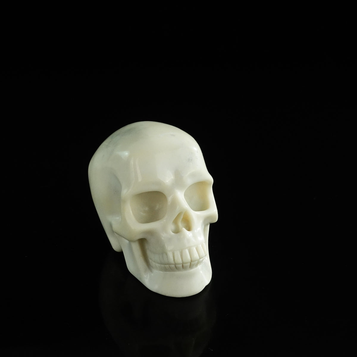 3.0" Ivory Jade Crystal Skull Carving - Unique Piece #IJ05