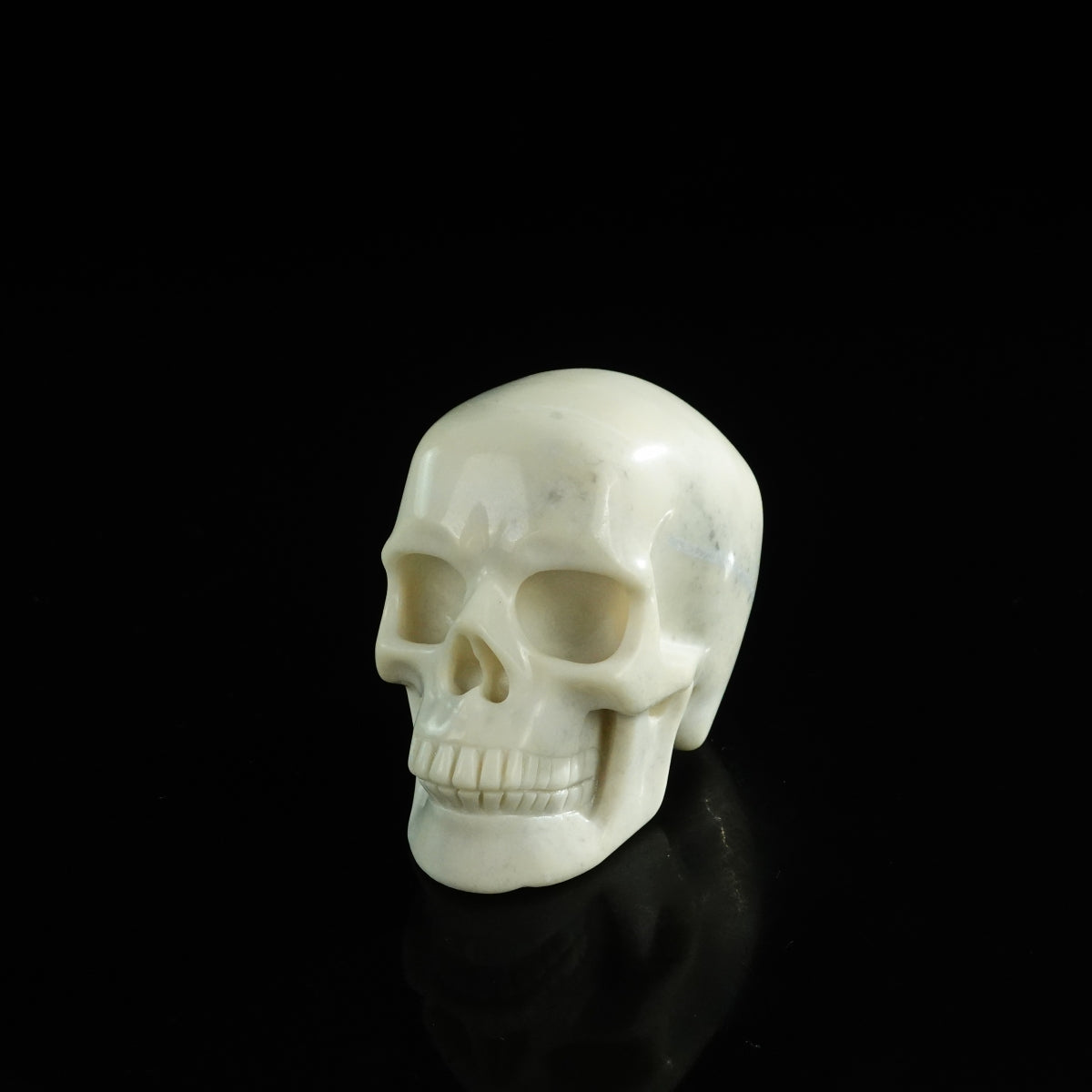 3.0" Ivory Jade Crystal Skull Carving - Unique Piece #IJ05