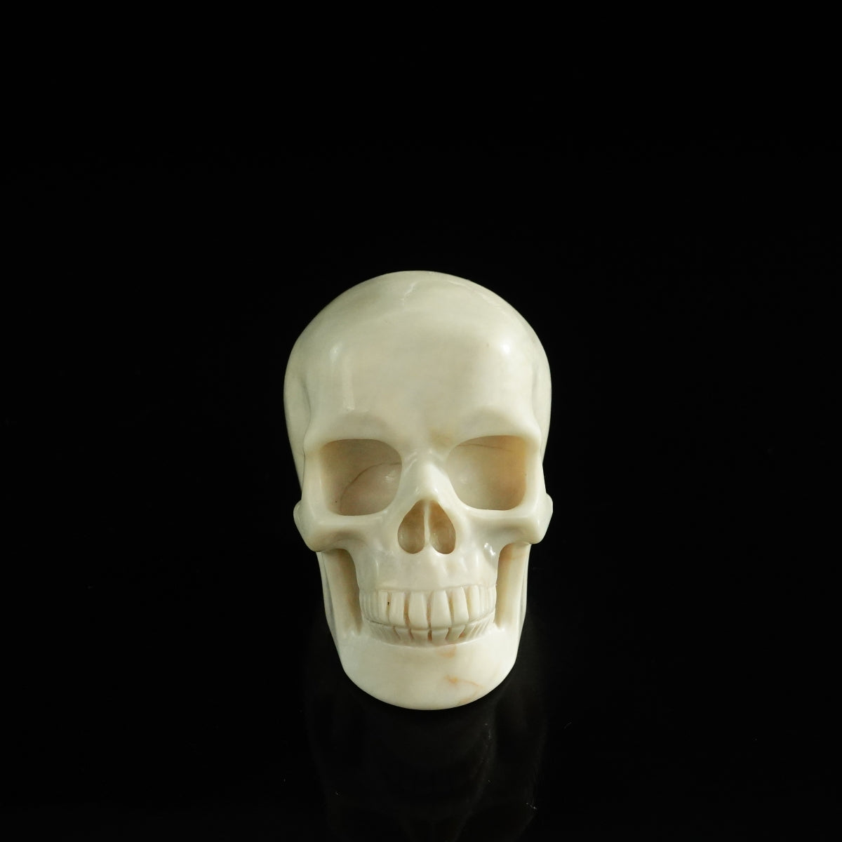 3.0" Ivory Jade Crystal Skull Carving - Unique Piece #IJ06