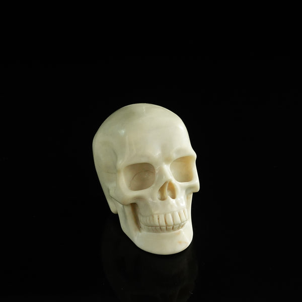 3.0" Ivory Jade Crystal Skull Carving - Unique Piece #IJ06 - alternate view