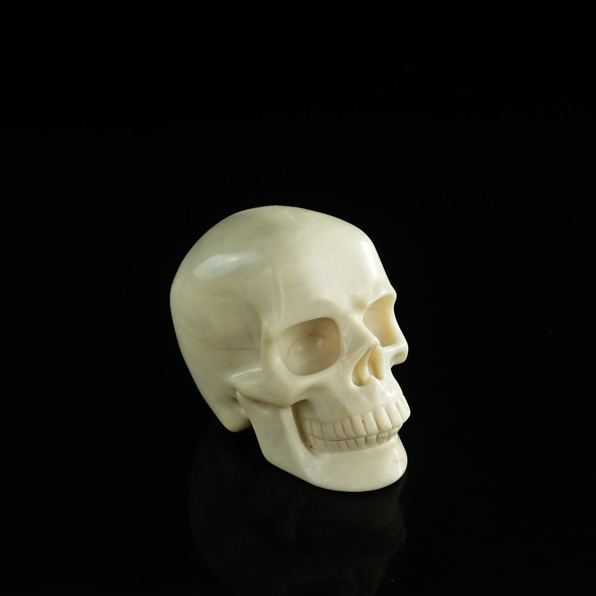 3.0" Ivory Jade Crystal Skull Carving - Unique Piece #IJ06