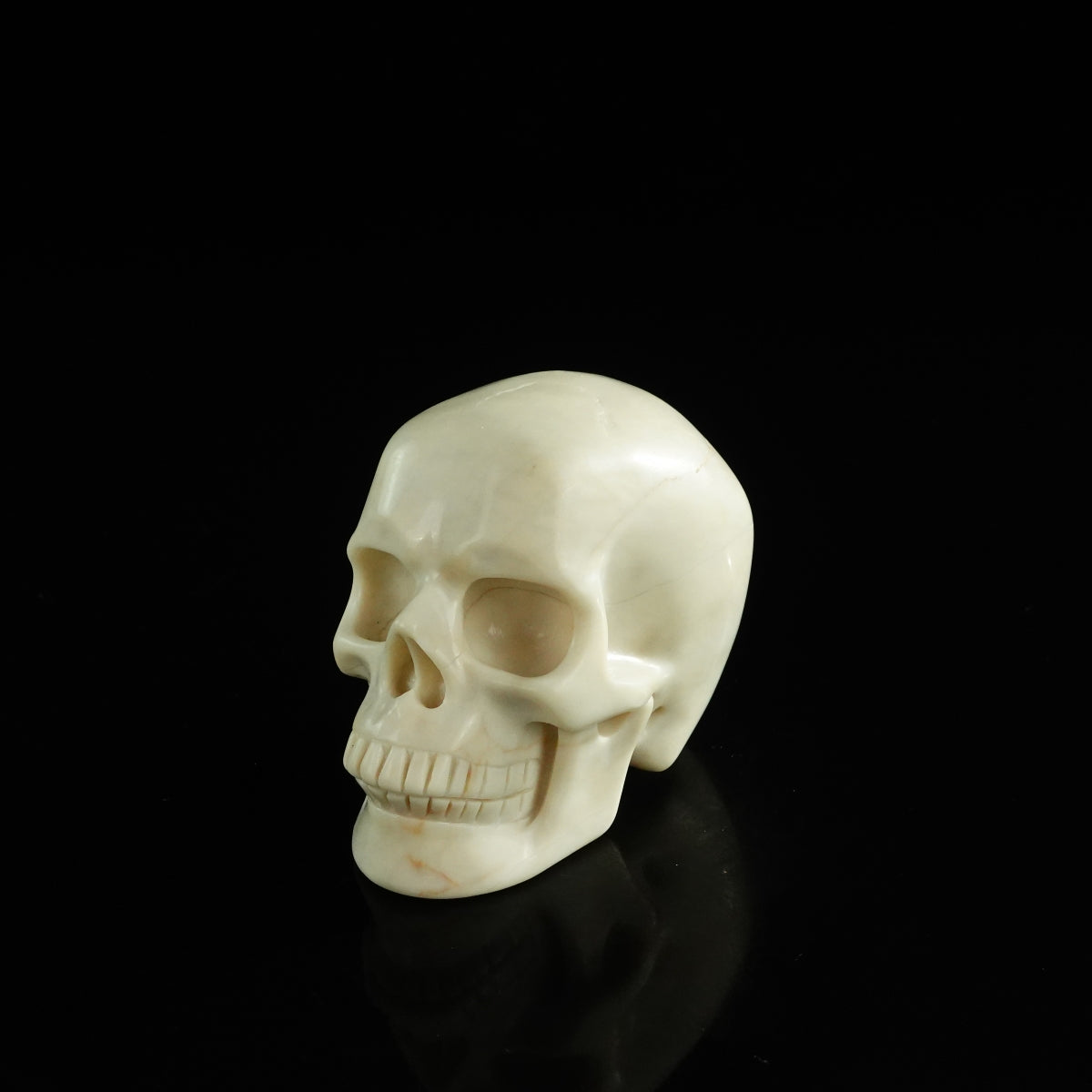 3.0" Ivory Jade Crystal Skull Carving - Unique Piece #IJ06