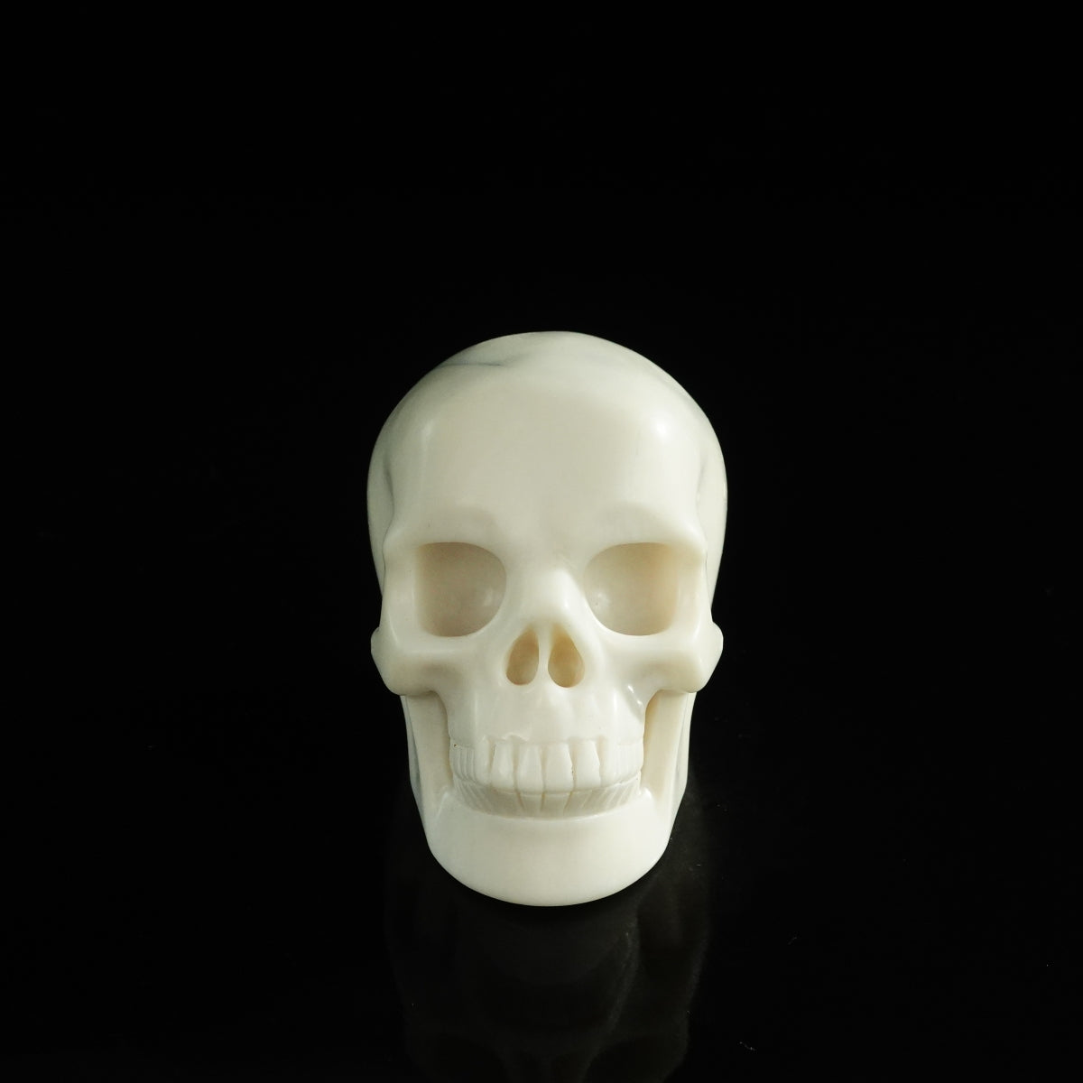 3.0" Ivory Jade Crystal Skull Carving - Unique Piece #IJ07