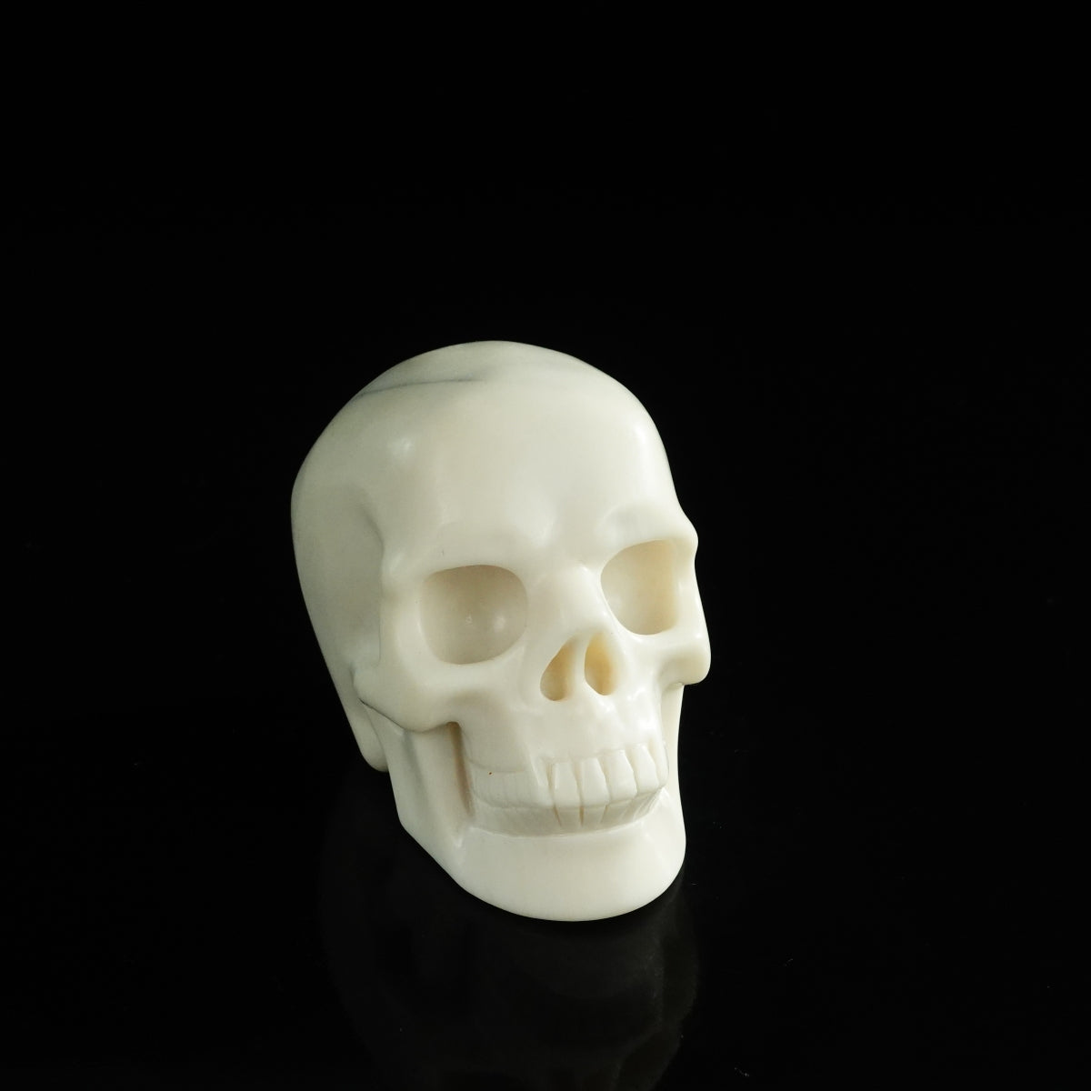 3.0" Ivory Jade Crystal Skull Carving - Unique Piece #IJ07