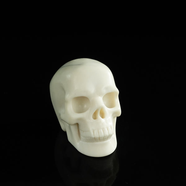 3.0" Ivory Jade Crystal Skull Carving - Unique Piece #IJ07 - alternate view