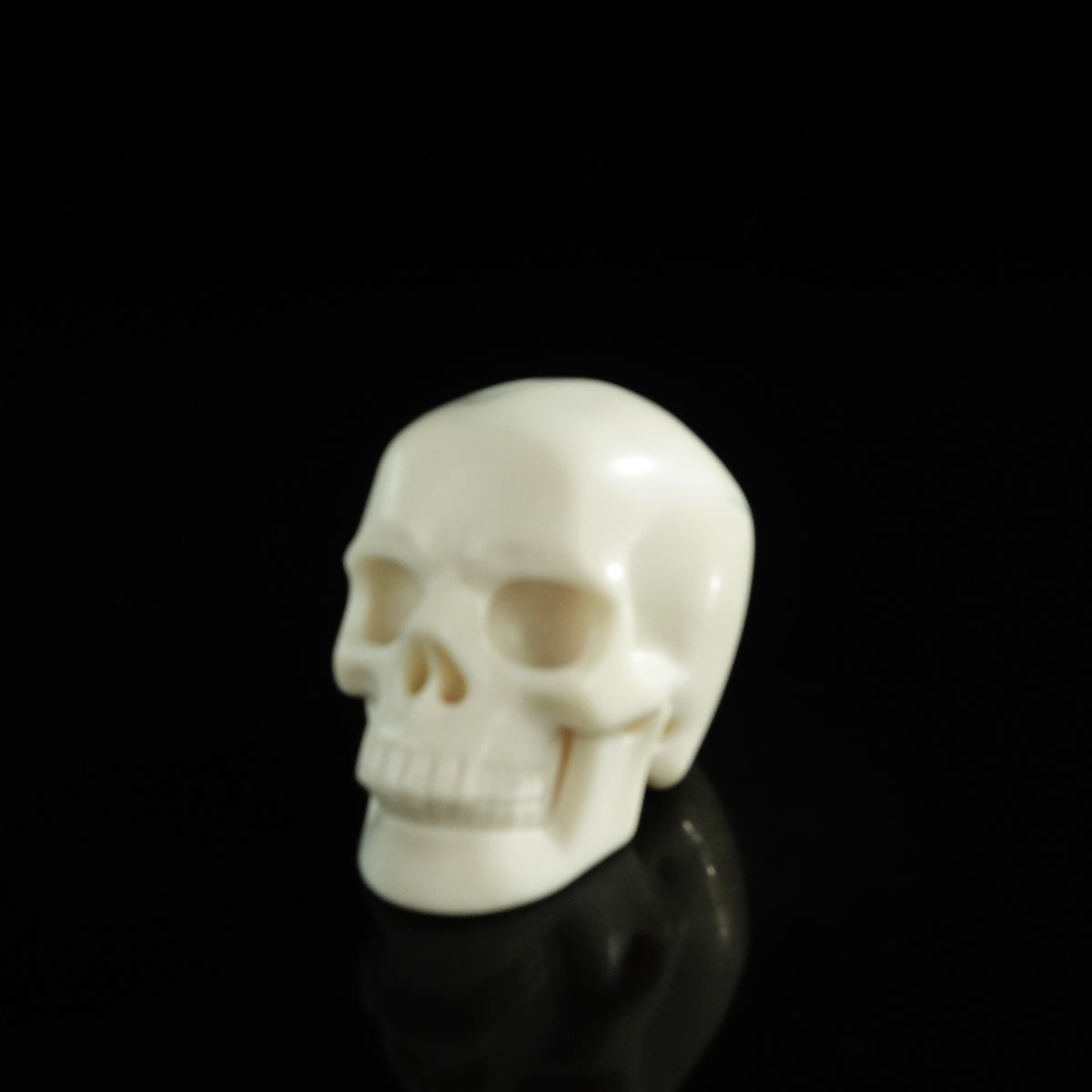 3.0" Ivory Jade Crystal Skull Carving - Unique Piece #IJ07