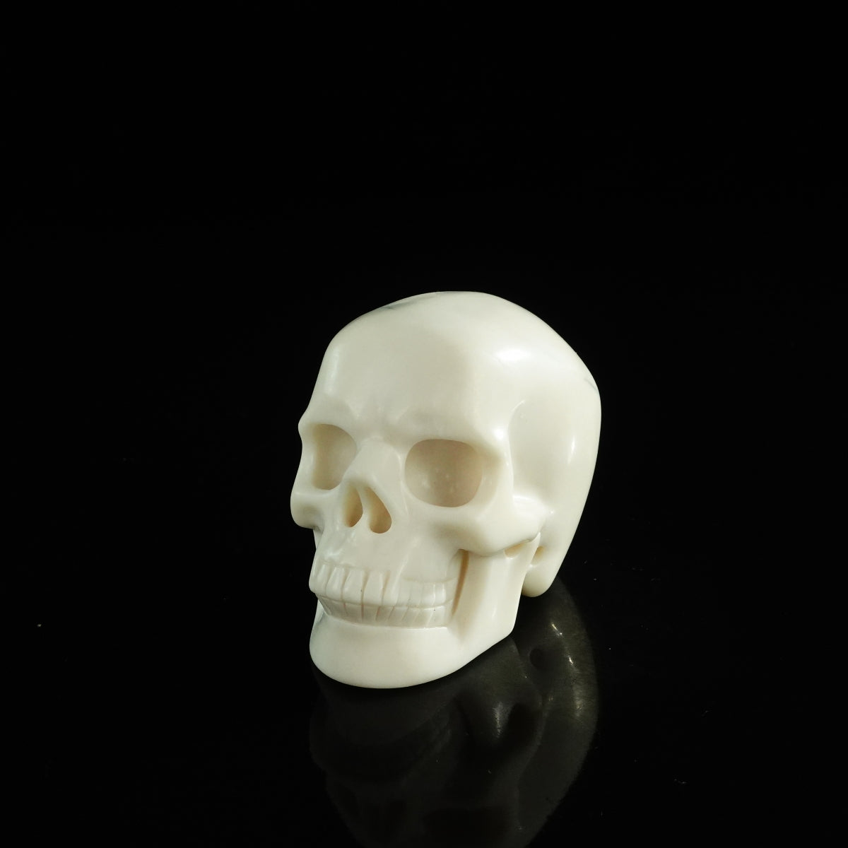 3.0" Ivory Jade Crystal Skull Carving - Unique Piece #IJ07