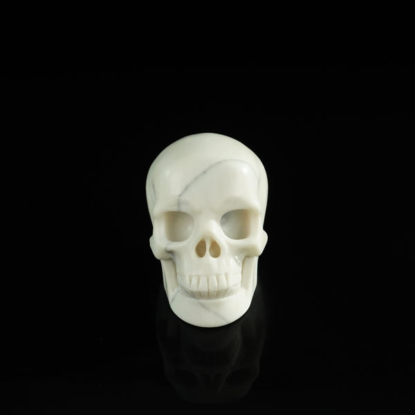 3.0" Ivory Jade Crystal Skull Carving - Unique Piece #IJ08