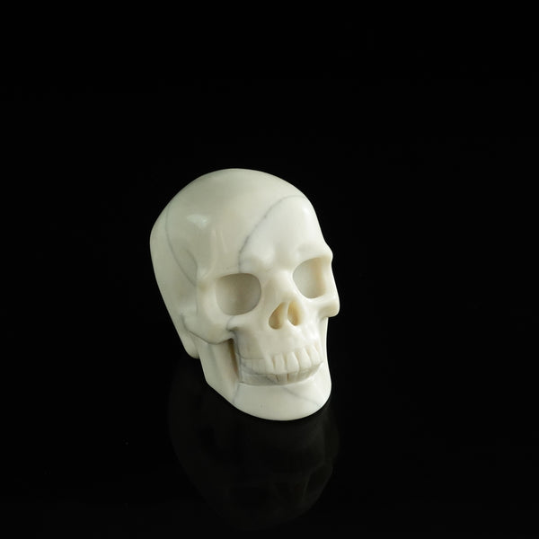 3.0" Ivory Jade Crystal Skull Carving - Unique Piece #IJ08 - alternate view