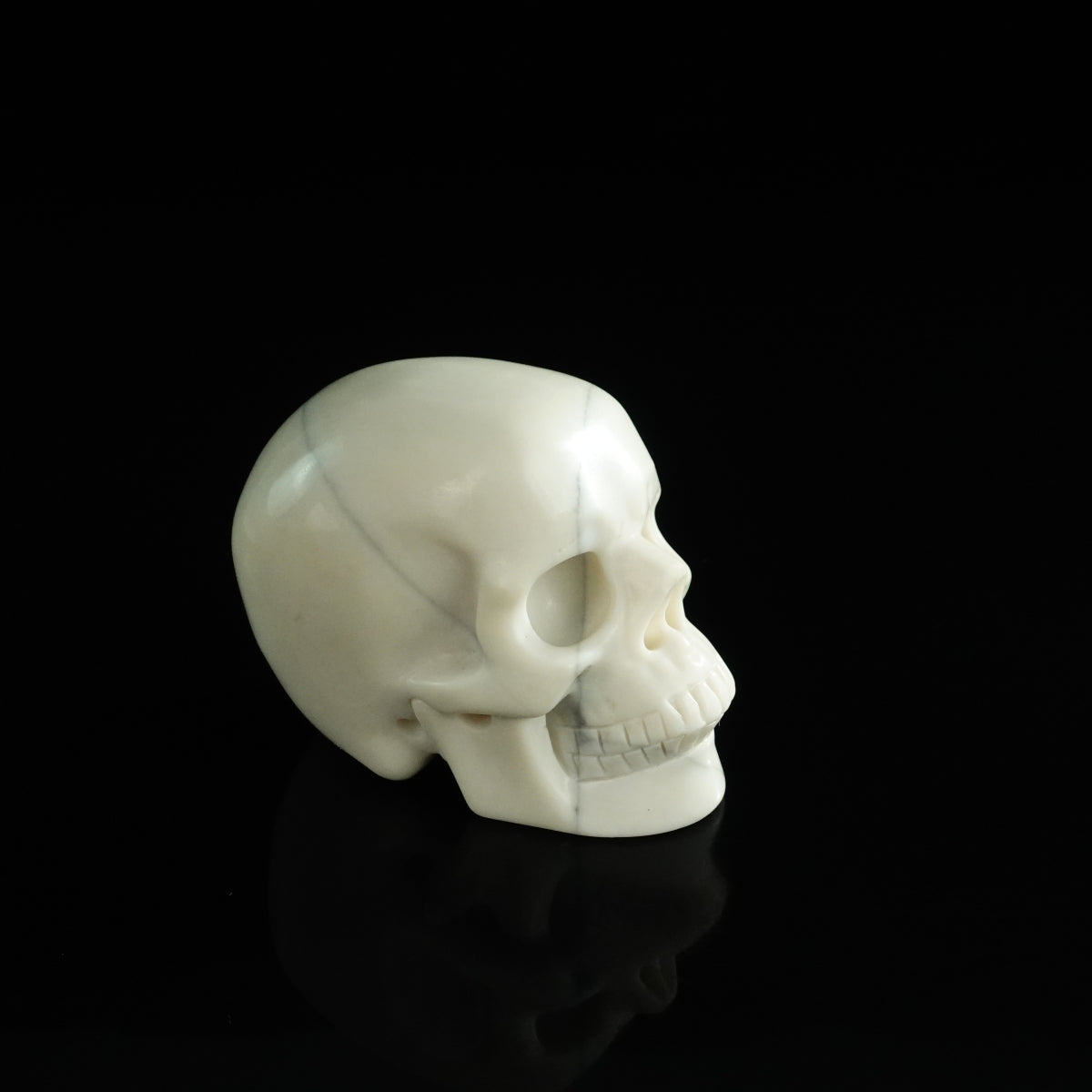 3.0" Ivory Jade Crystal Skull Carving - Unique Piece #IJ08
