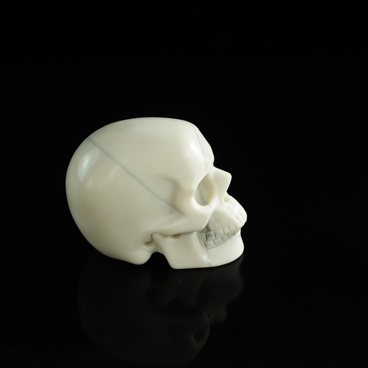 3.0" Ivory Jade Crystal Skull Carving - Unique Piece #IJ08