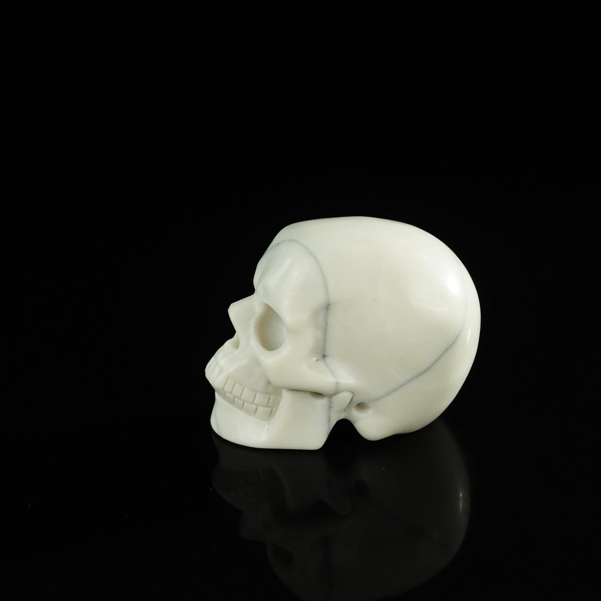 3.0" Ivory Jade Crystal Skull Carving - Unique Piece #IJ08