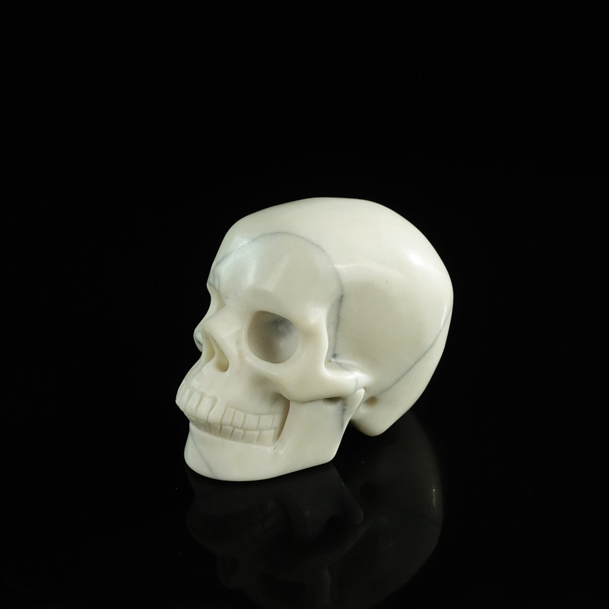 3.0" Ivory Jade Crystal Skull Carving - Unique Piece #IJ08
