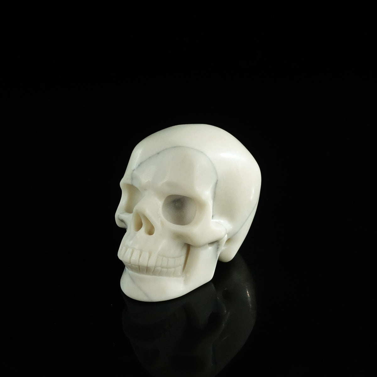3.0" Ivory Jade Crystal Skull Carving - Unique Piece #IJ08